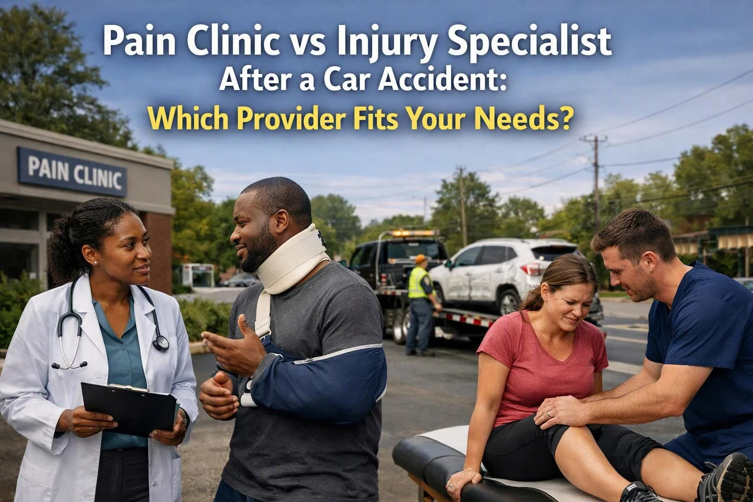Pain Clinic vs Injury Specialist After a Car Accident: Which Provider Fits Your Needs?